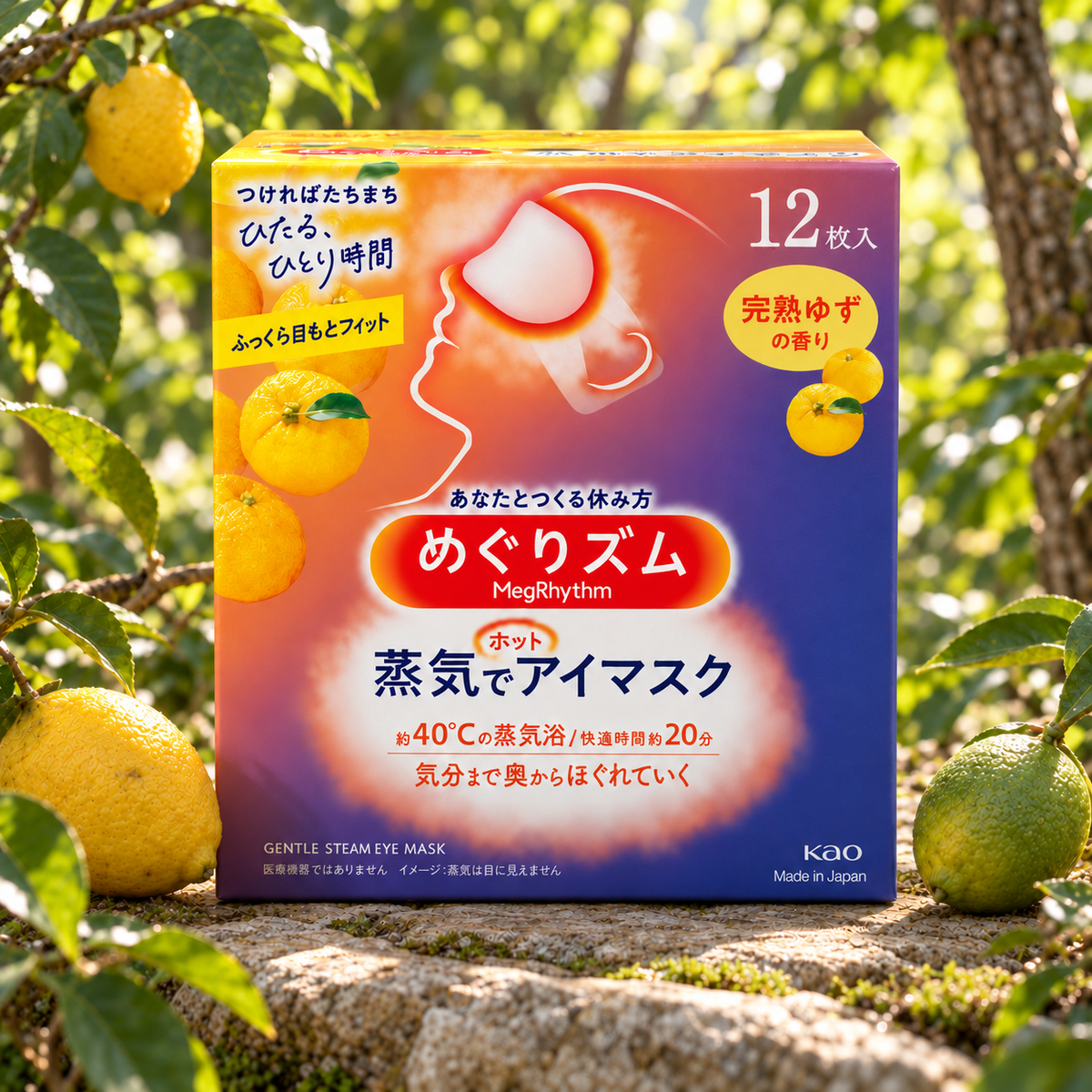Antifaz Caliente para los Ojos. YUZU CÍTRICO (12 mascarillas)